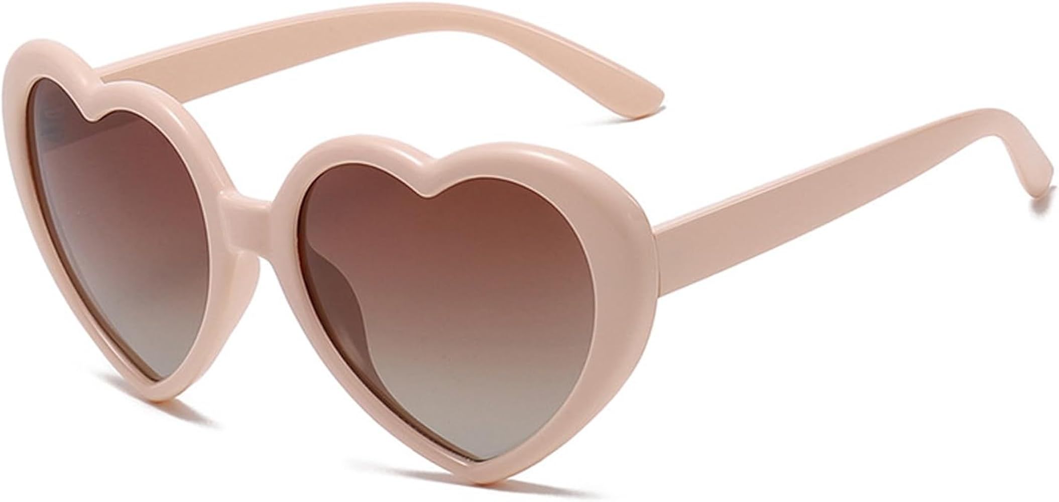 WZWLKJ Heart Sunglasses for Women Men Polarized Love Heart Sunglasses Oversized Love Shaped Sungl... | Amazon (US)