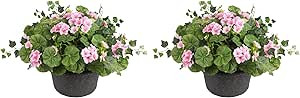 Haute Decor Pink Wild Geranium Artificial Floral Urn Filler with Adjustable Height (2 Urn Fillers... | Amazon (US)