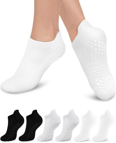 3/6 Pairs Grip Pilates Socks for Women, Non-slip Yoga Athletic Socks for Barre Ballet Barefoot Wo... | Amazon (US)
