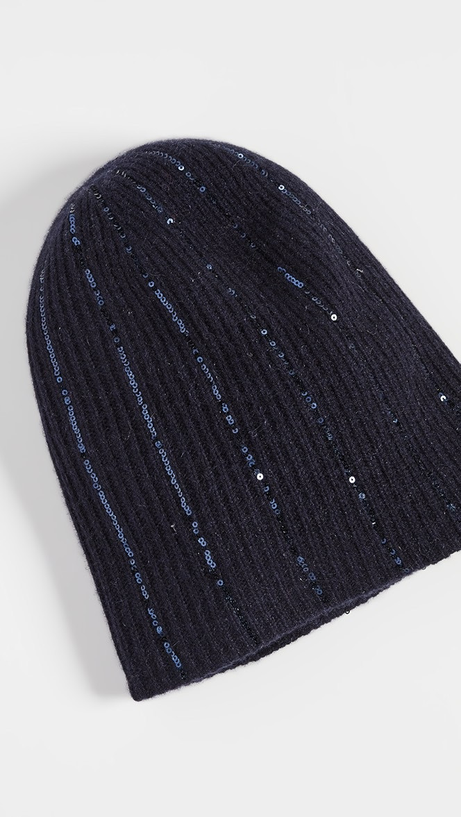 Cashmere Sequin Rib Beanie | Shopbop