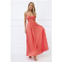 In My Prime Satin Maxi Dress Coral | Hello Molly (US)