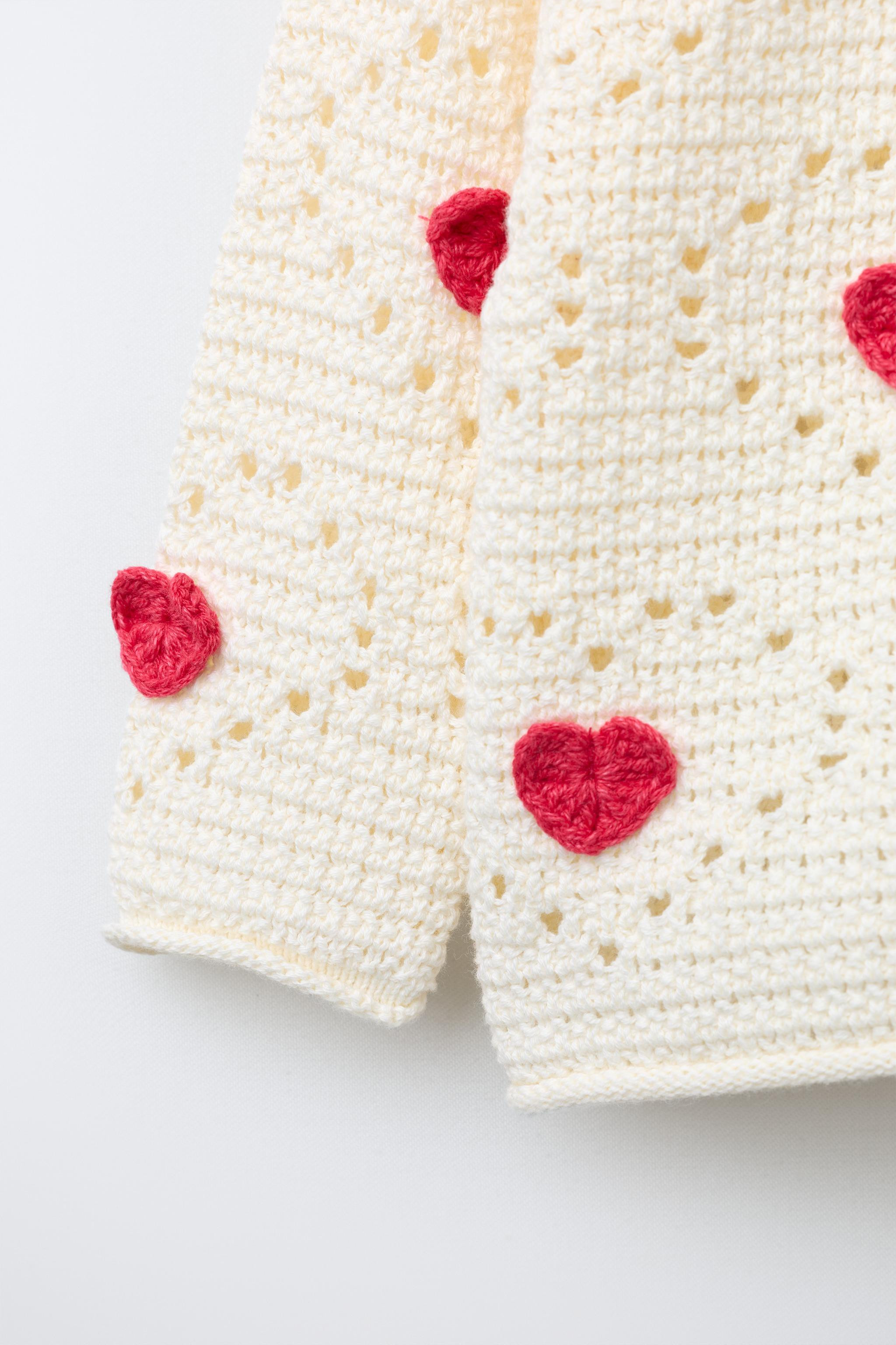 CROCHET KNIT HEART JUMPER | Zara US