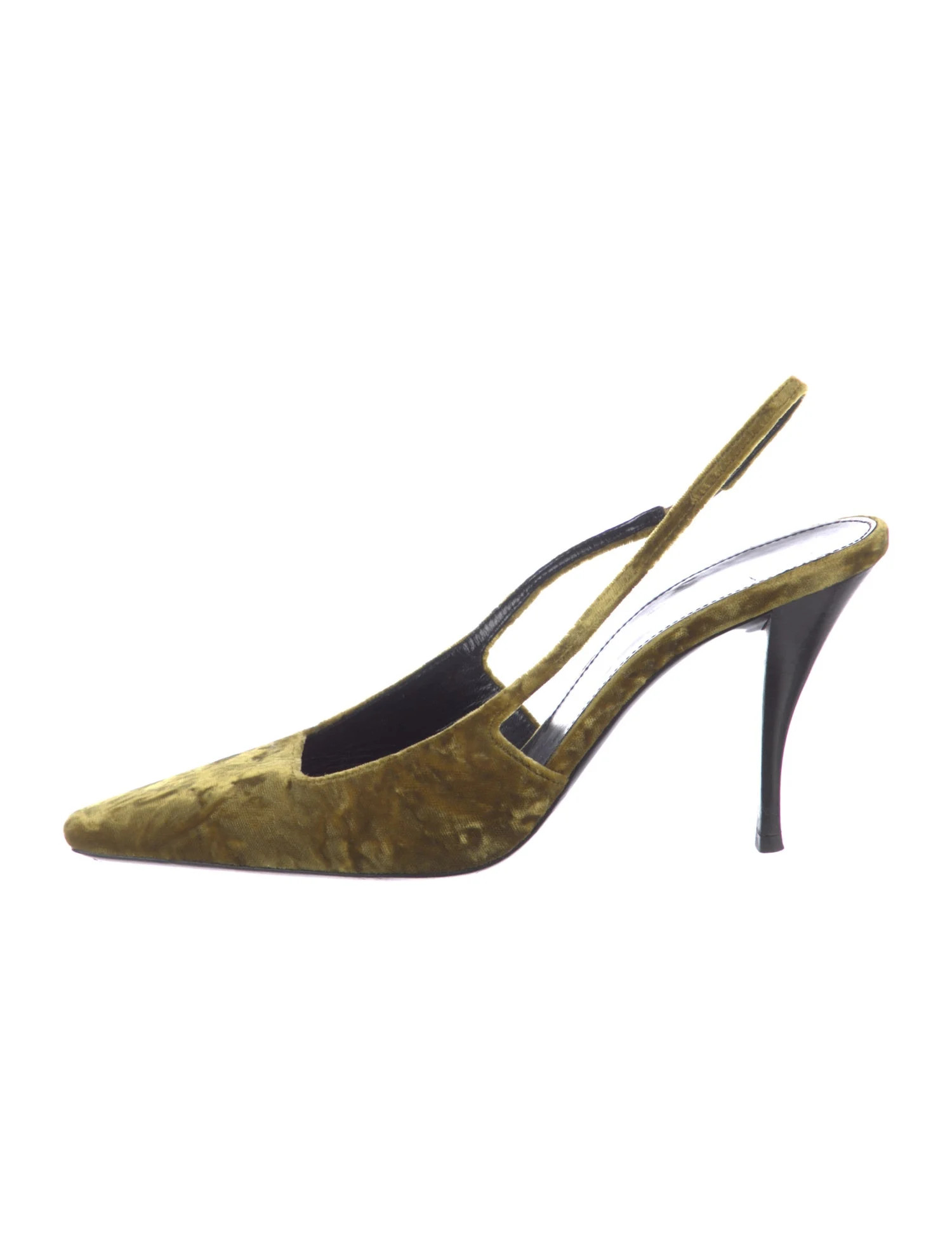 Saint Laurent Velvet Slingback Pumps - Green Pumps, Shoes - SNT481611 | The RealReal | The RealReal