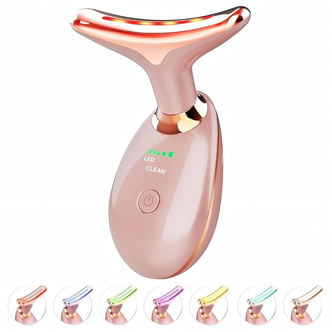 Red Light Therapy for Face and Neck, 7 Color Light Based Face Massager Tool, Portable Skin Care T... | Amazon (US)