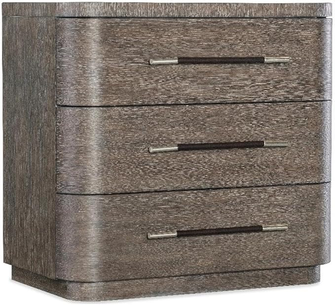 Hooker Furniture Modern Mood Three Drawer Wood Nightstand in Brown | Amazon (US)