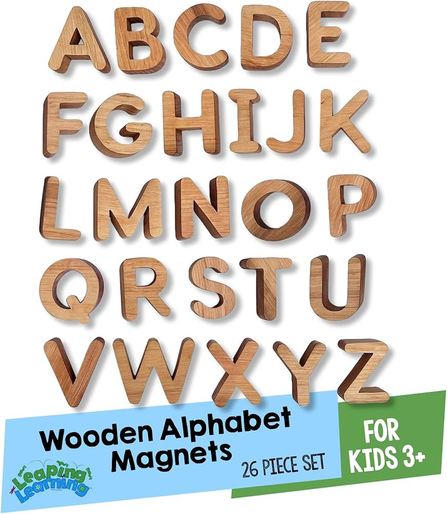 Wooden Letters Small Alphabet Magnets for Kids Supplies, Learning Must-Haves for Home/Classroom U... | Amazon (US)