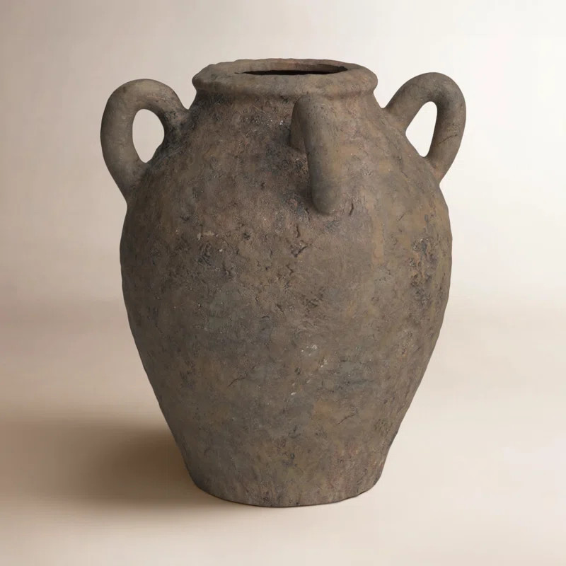 Ceramic Handmade Textured Decorative Vase with Four Handles | Wayfair North America