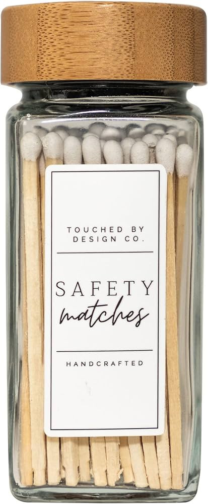Cute Small Safety Match Jar Holder | Glass Bottle Jar for Lighting Candles | Premium Long 3” Bu... | Amazon (US)