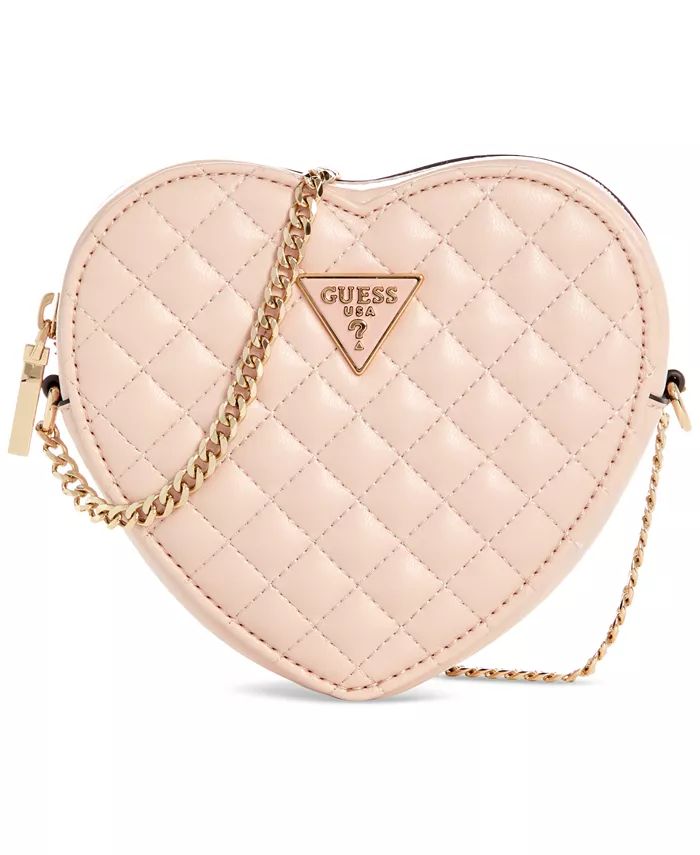 GUESS Rianee Quilted Heart Mini Crossbody Bag - Macy's | Macy's