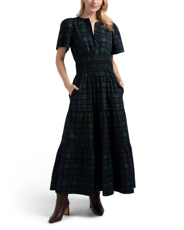 Blackwatch Smocked Waist Maxi Dress | TJ Maxx