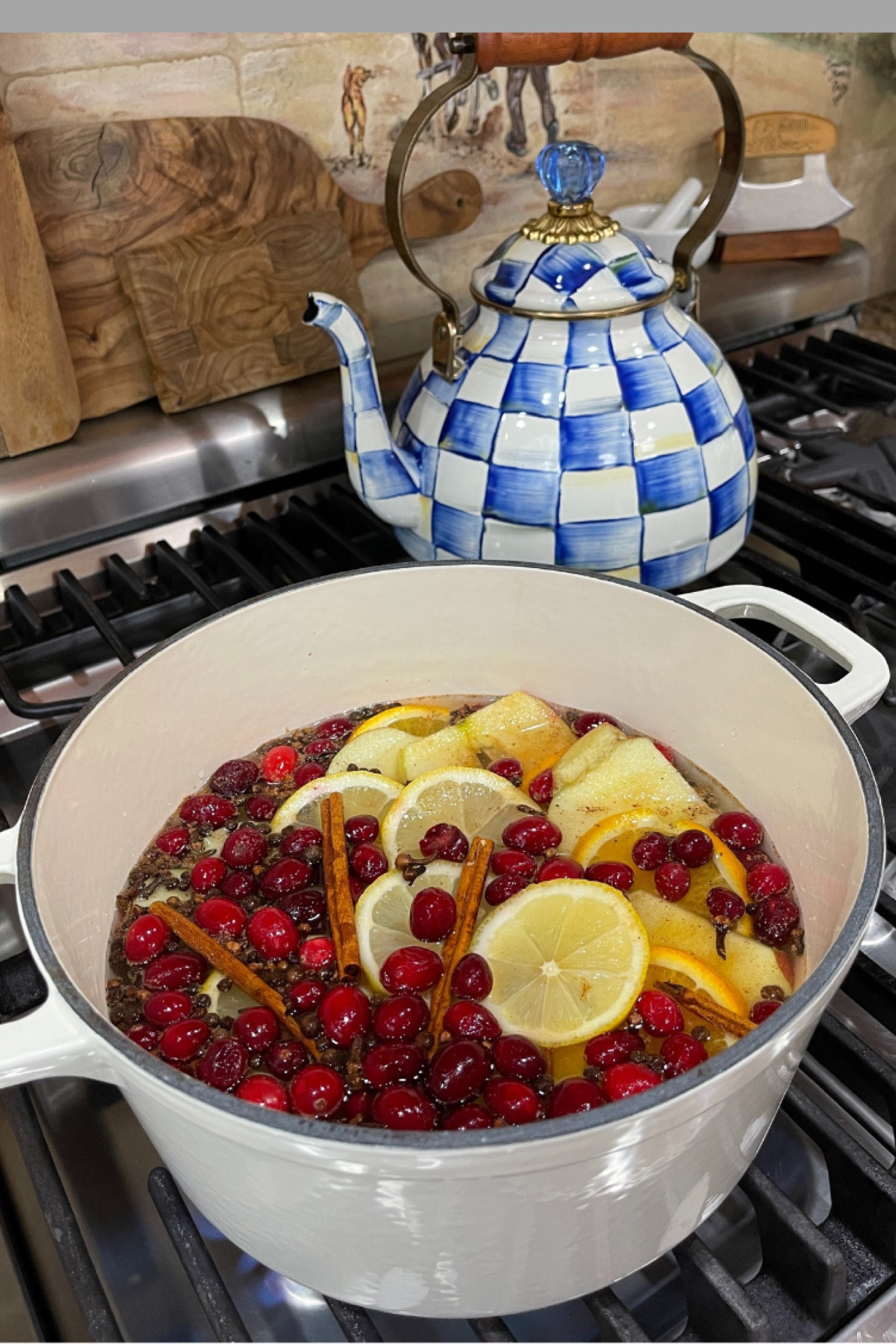 I’ve had my white enamel cast iron from Target for a couple of years now and still love it! It’s perfect for my simmer pot. Isn’t the royal check patterned tea pot from Mackenzie Childs adorable! #target #enamelcastiron #mackenziechilds #holiday 

#LTKhome #LTKHoliday #LTKSeasonal