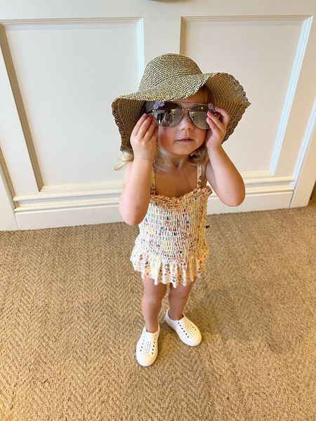 It’s a vibe 
Hat 2-3 yr old
Toddler Sunglasses 
Water shoes 
Toddler Swimsuit 

#LTKtravel #LTKswim #LTKkids