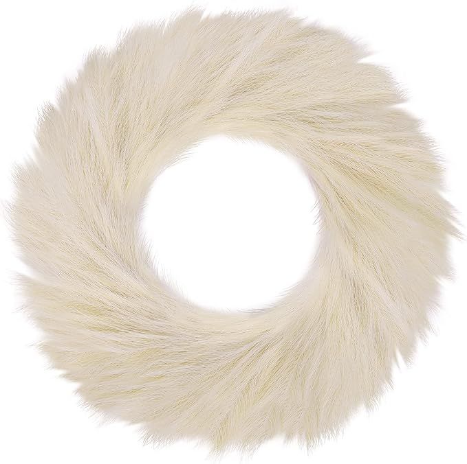 24'' Pampas Grass Wreath, Pampas Wreath, Boho Wreath, Artificial Pampas Wreath for All Seasons, B... | Amazon (US)