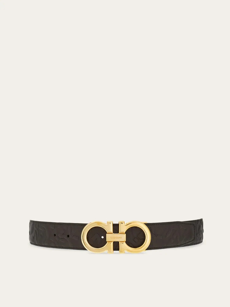 Reversible and adjustable Gancini belt | Ferragamo