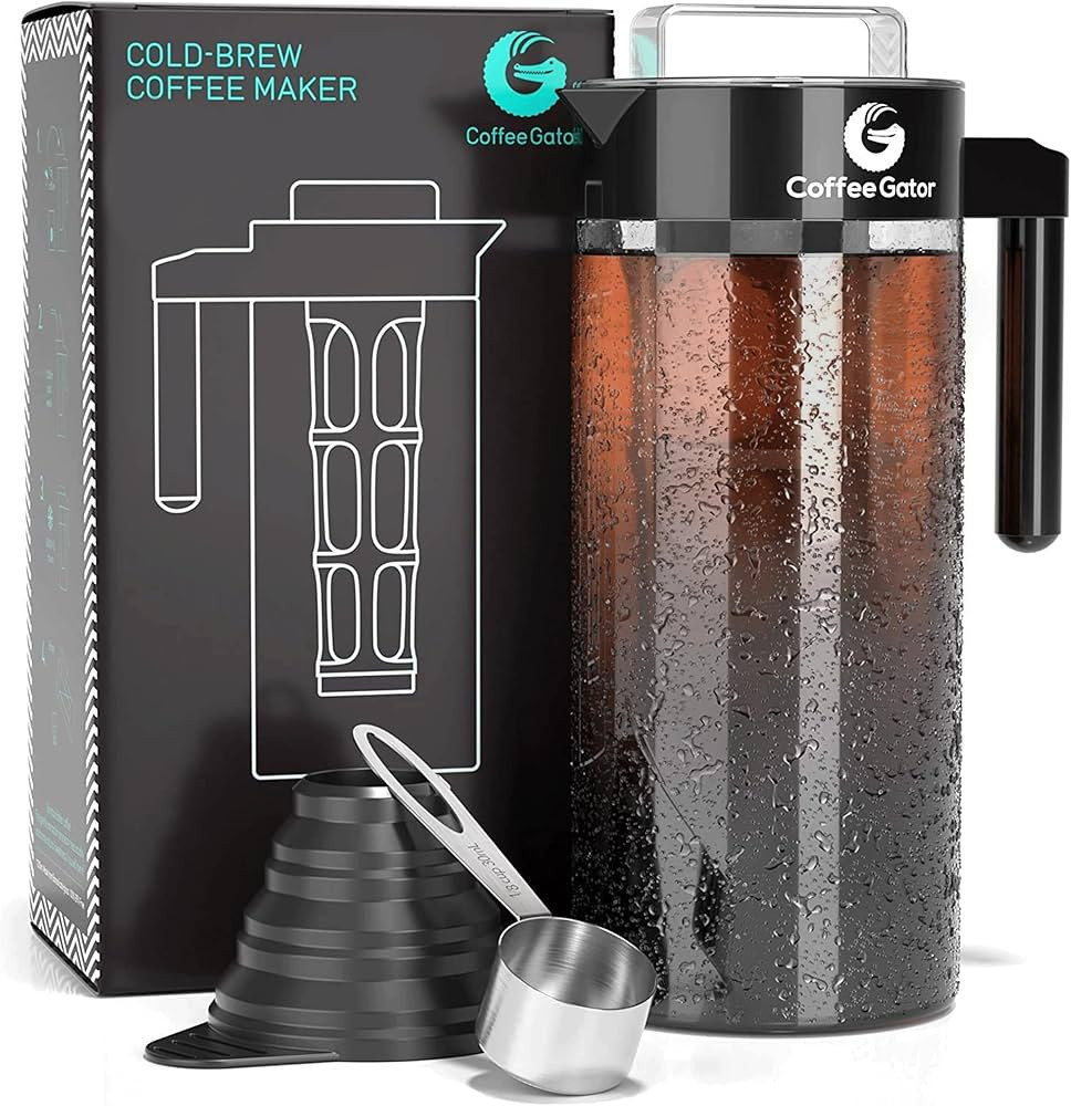 Coffee Gator Cold Brew Coffee Maker - 47 oz Iced Tea and Cold Brew Maker and Pitcher w/Glass Cara... | Amazon (US)