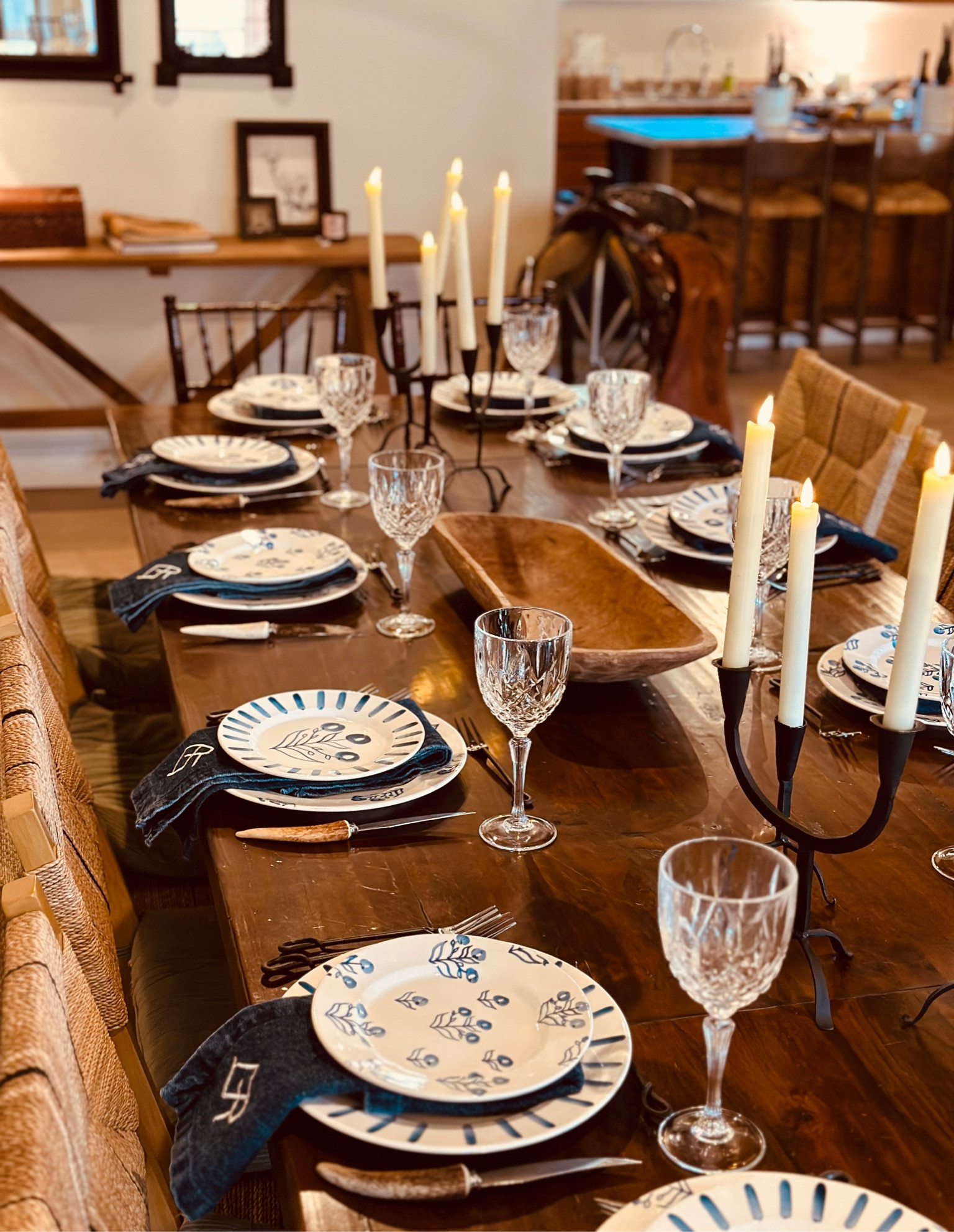For my dads birthday dinner we served tenderloin in this big dough bowl you see here. It’s a gorgeous way to serve it family style and dough bowls also make for great decorative items. 
Reminder these are my remote-controlled candles and they are safe and so convenient! I get the remote and just click on and off and they are ready to go. 

#LTKFind #LTKhome #LTKfamily
