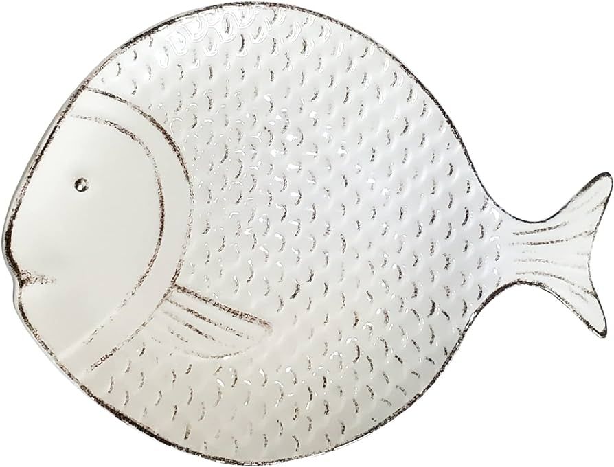 Melamine Fish Serving Platter, 14 inches by 11 inches, White, 14x11 | Amazon (US)
