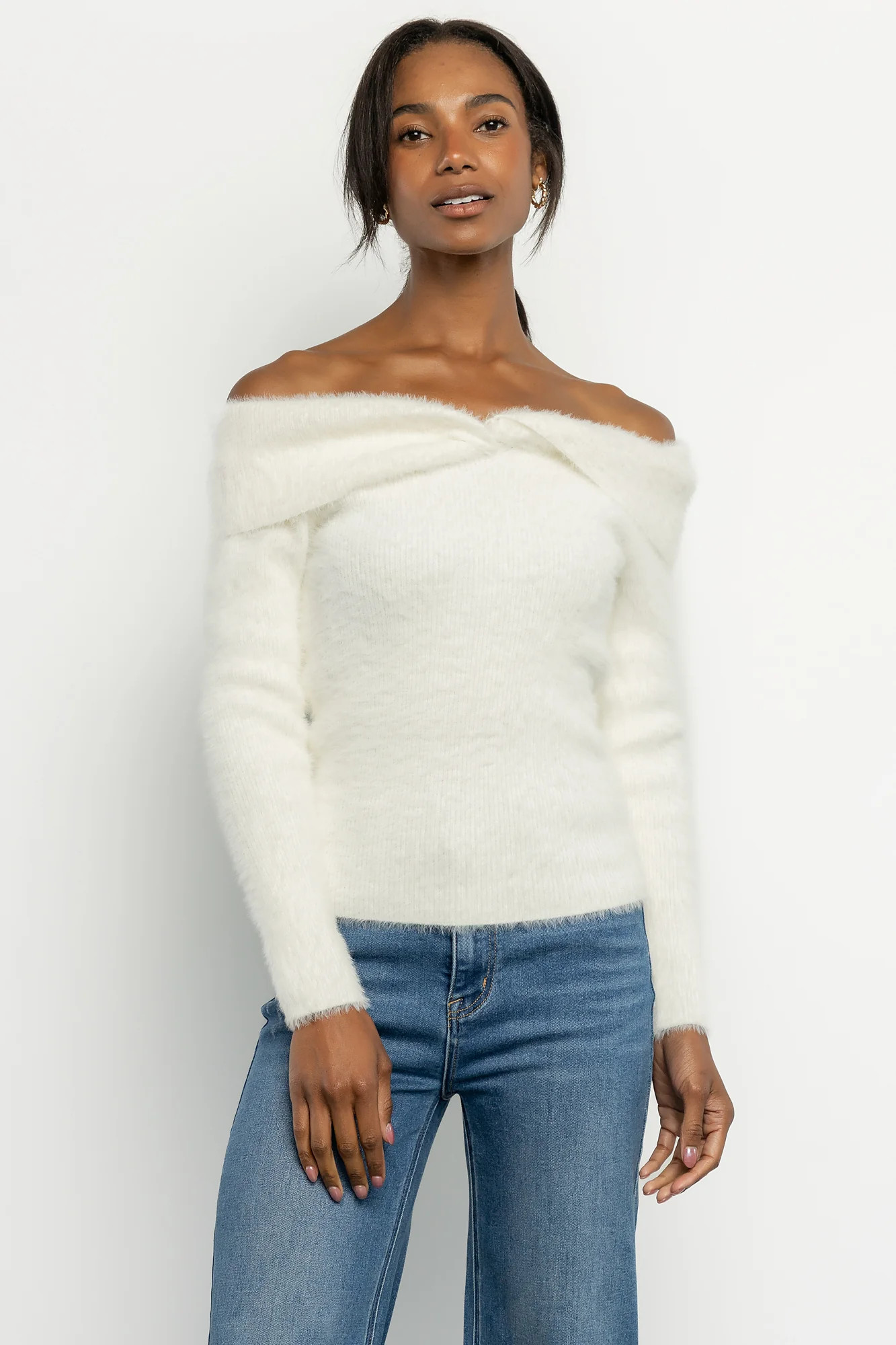 Perla Off Shoulder Sweater | Ivory | Baltic Born