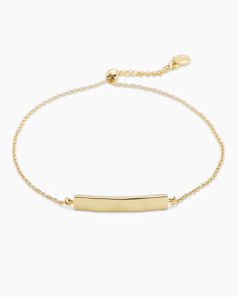 Bespoke Plate Adjustable Bracelet (gold) (engravable) | Gorjana