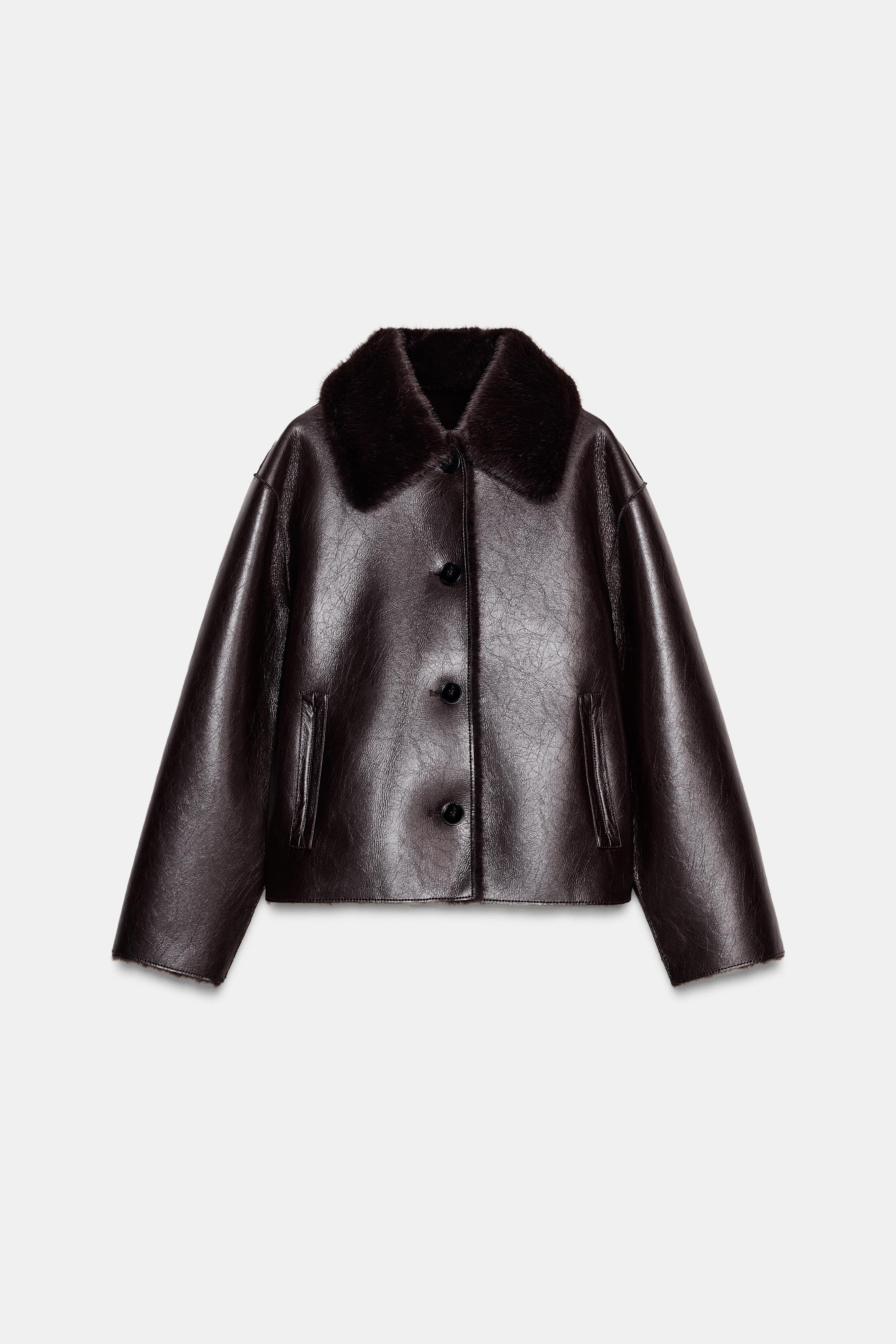REVERSIBLE DOUBLE FACED FAUX LEATHER JACKET | Zara US