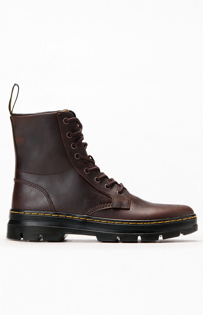 Dr Martens Crazy Horse Combs Leather Lace Up Boots in Dark Brown - Size 11 | PacSun