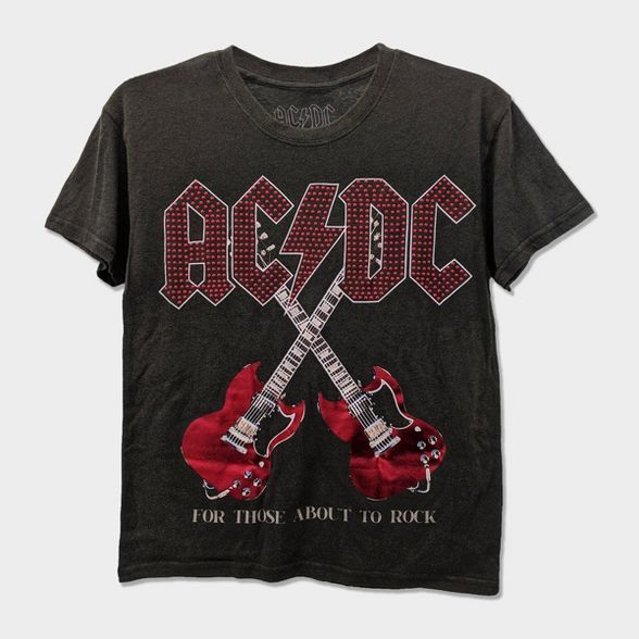 Women's AC/DC About to Rock Short Sleeve Graphic T-Shirt - Black | Target