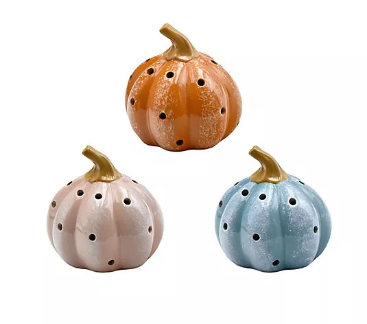 Temp-tations Seasonal Set of 3 Illuminated Mini Sit Abouts - QVC.com | QVC