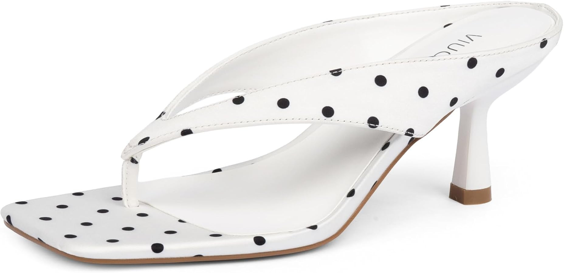 VIUGJNEX Women\u2019s Kitten Heels Flip Flops Slip On Open Toe Low Heels Thong Square Slide Summe... | Amazon (US)