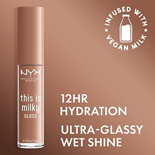 NYX PROFESSIONAL MAKEUP This Is Milky Gloss, Vegan Lip Gloss, 12 Hour Hydration - Cookies & Milk (Co | Amazon (US)