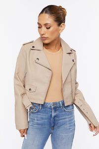 Faux Leather Cropped Moto Jacket | Forever 21 (US)