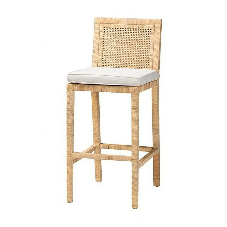bali & pari Sofia Bohemian Natural Rattan Bar Stool | Walmart (US)