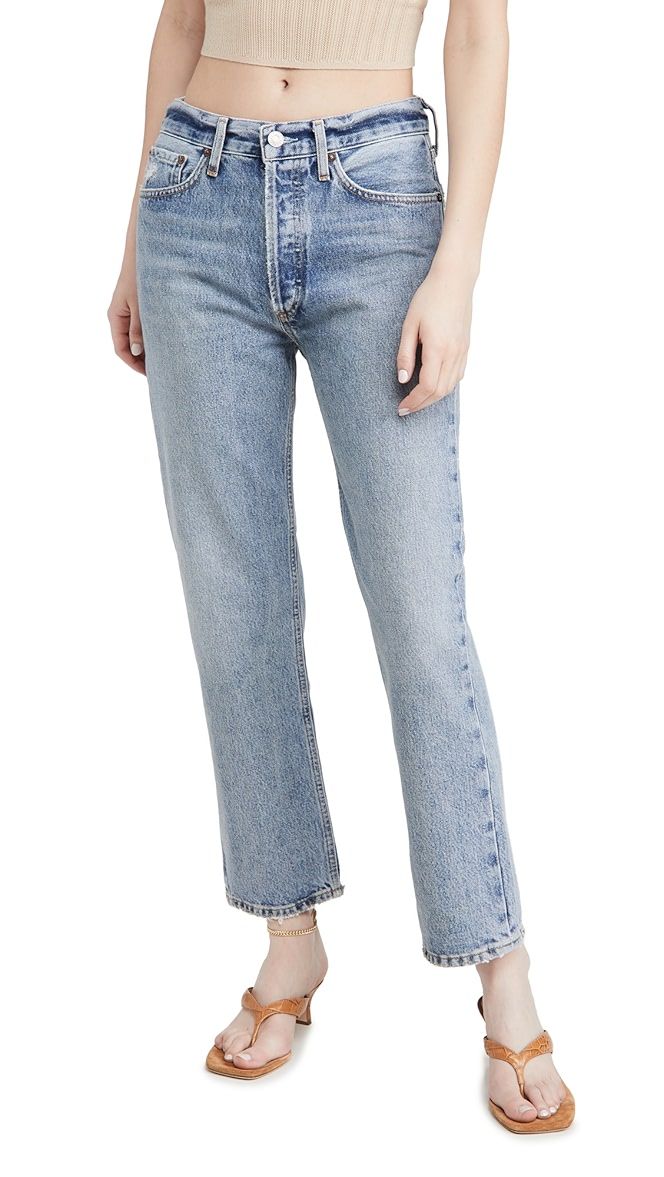Lana Crop Mid Rise Vintage Straight Jeans | Shopbop