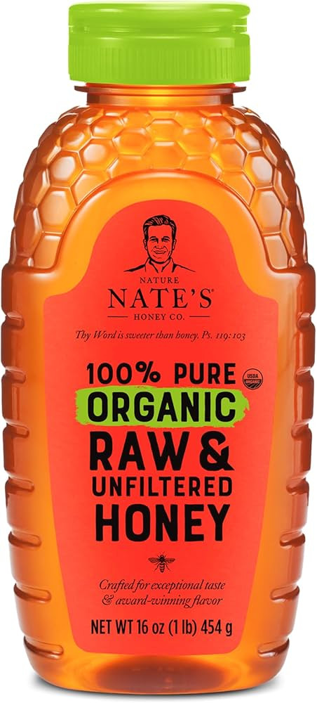 Nate's Organic 100% Pure, Raw & Unfiltered Honey - USDA Certified Organic - 16oz. Squeeze Bottle | Amazon (US)