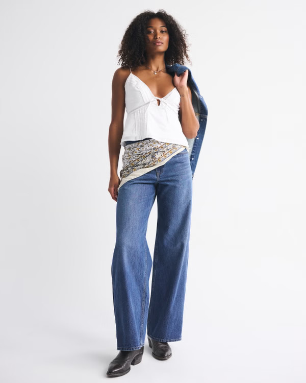 Curve Love High Rise Wide Leg Jean | Abercrombie & Fitch (US)