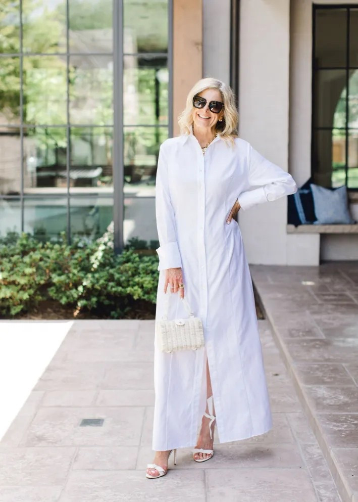 Gorgeous white maxi shirt dress for summer. I wear a size 4  

#LTKSummerEdit #LTKOver40 #LTKStyleTip