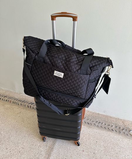 I wanted to wait to share this after I used it and knew I liked it! I loved it! You don’t have to do a check bag because both of these fit in the overhead bin or the bag on top can go down by your feet. When walking around the bag fits on top of the suitcase! Suitcase comes in a set of 4. The second to last one fits in the overhead bin! I was also able to fit my purse/bag inside the large bag.

Travel, vacation, suitcases, carry on, travel bags, vacation finds, vacation items, flying, bags, fashion

#LTKtravel #LTKstyletip