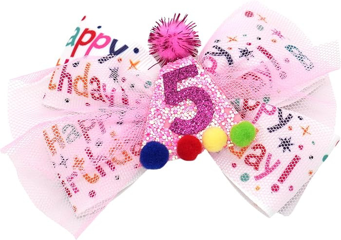 Birthday Hair Bow for Baby Girls 1 2 3 4 5 6 Years Sprinkle Decorations Party Hair Accessories fo... | Amazon (US)