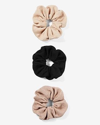 Set Of 3 Ribbed Ponytail Holders | Express