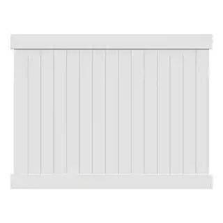 Linden 6 ft. H x 8 ft. W White Vinyl Privacy Fence Panel Kit | The Home Depot