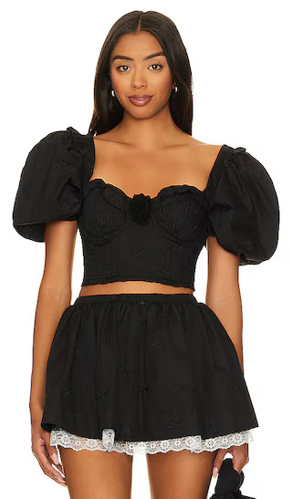 Maye Crop Top in Black | Revolve Clothing (Global)