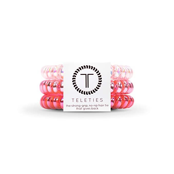 TELETIES - Spiral Hair Coils - Ponytail Holder Hair Ties for Women - Phone Cord Hair Ties - Stron... | Amazon (US)