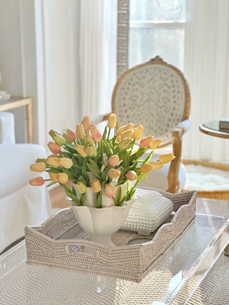 Faux tulips, spring decor, tulipiere, vase, decorative rattan gray, Cailini coastal, coffee table decor, acrylic, gold, Greek key curtains, drapes, amazon home finds, glam, gold, traditional, grand millennial, chinoiserie, designer, modern, Ballard 

#LTKhome #LTKunder50 #LTKFind