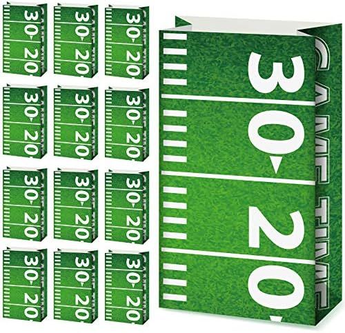 30 Packs Paper Football Party Treat Bags Candy Goodies Gift Cookies Treat Favor Bags Football Field  | Amazon (US)