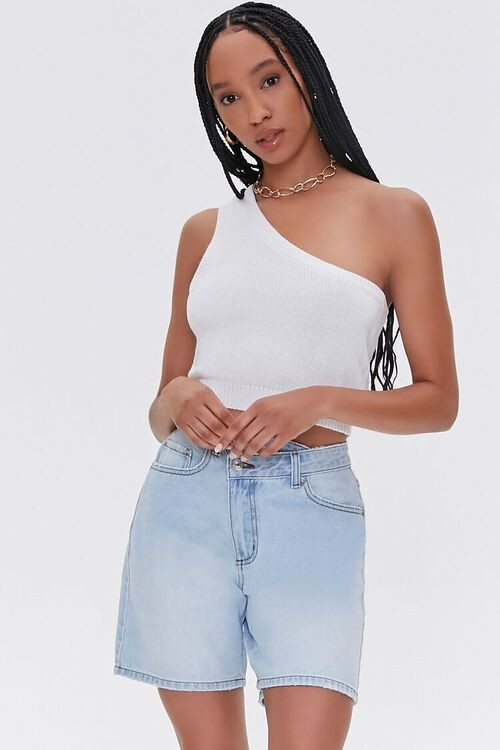 Crisscross Denim Bermuda Shorts | Forever 21 (US)
