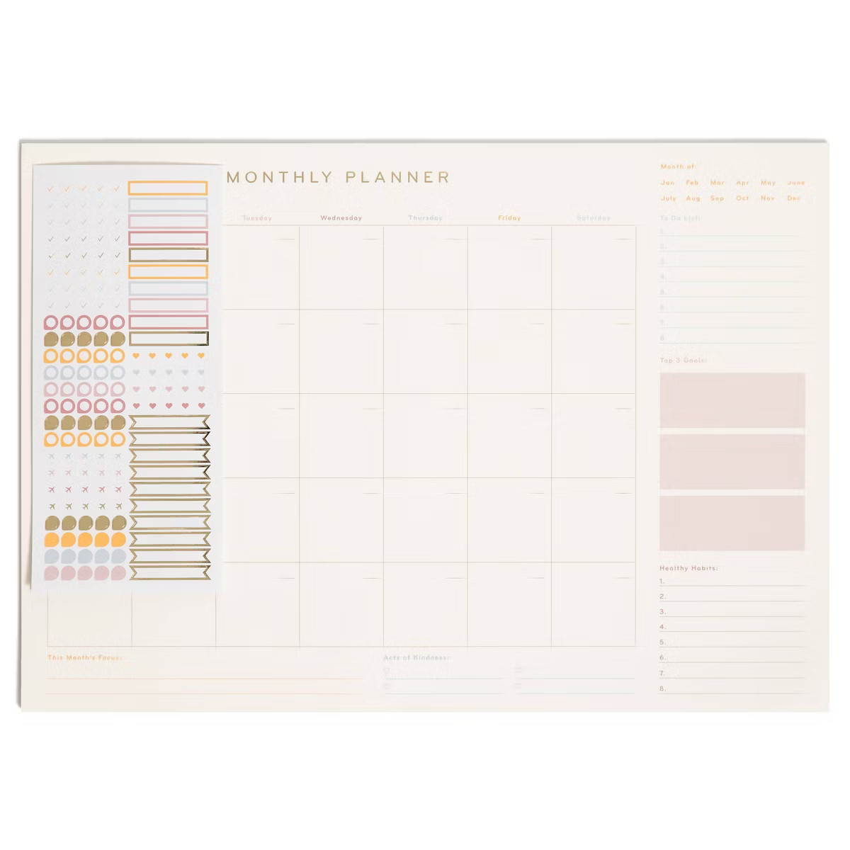 U Brands Undated 18-Month Desktop Calendar 17"x12" Mottled Dye | Target