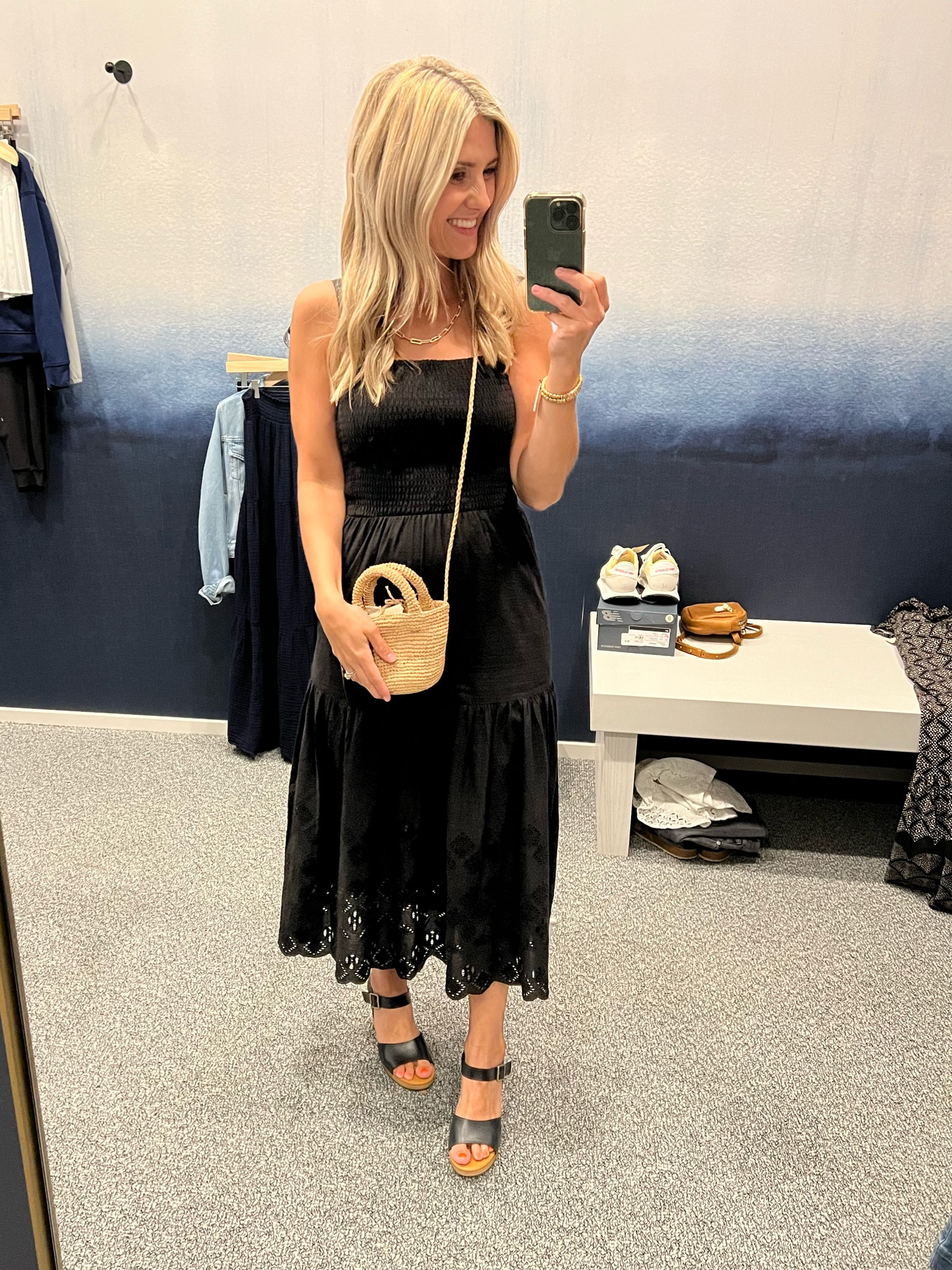 Will be wearing this simple & beautiful tiered eyelet trim dress for our family photos in Spain this year 🖤 love it so & the price is right (& it’s even on sale for a few more hours!!). 

#LTKsalealert #LTKstyletip