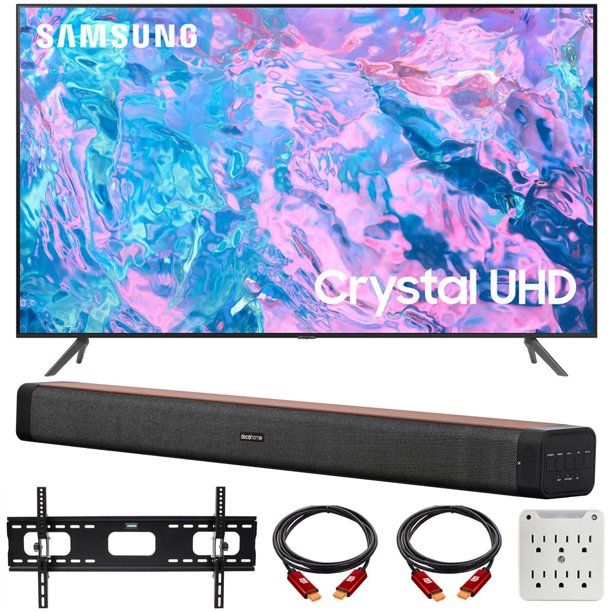 Samsung UN43CU7000 43 inch Crystal UHD 4K Smart TV Bundle with Deco Home 60W 2.0 Channel Soundbar... | Walmart (US)