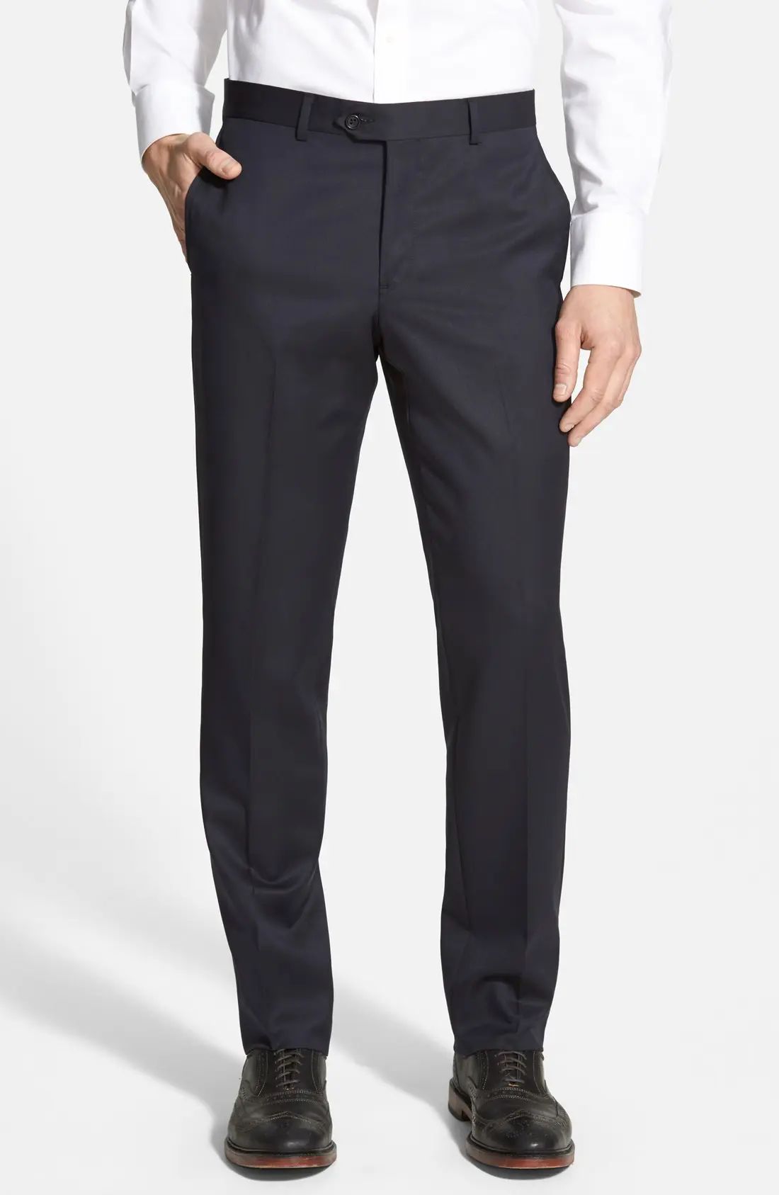 Flat Front Wool Trousers | Nordstrom