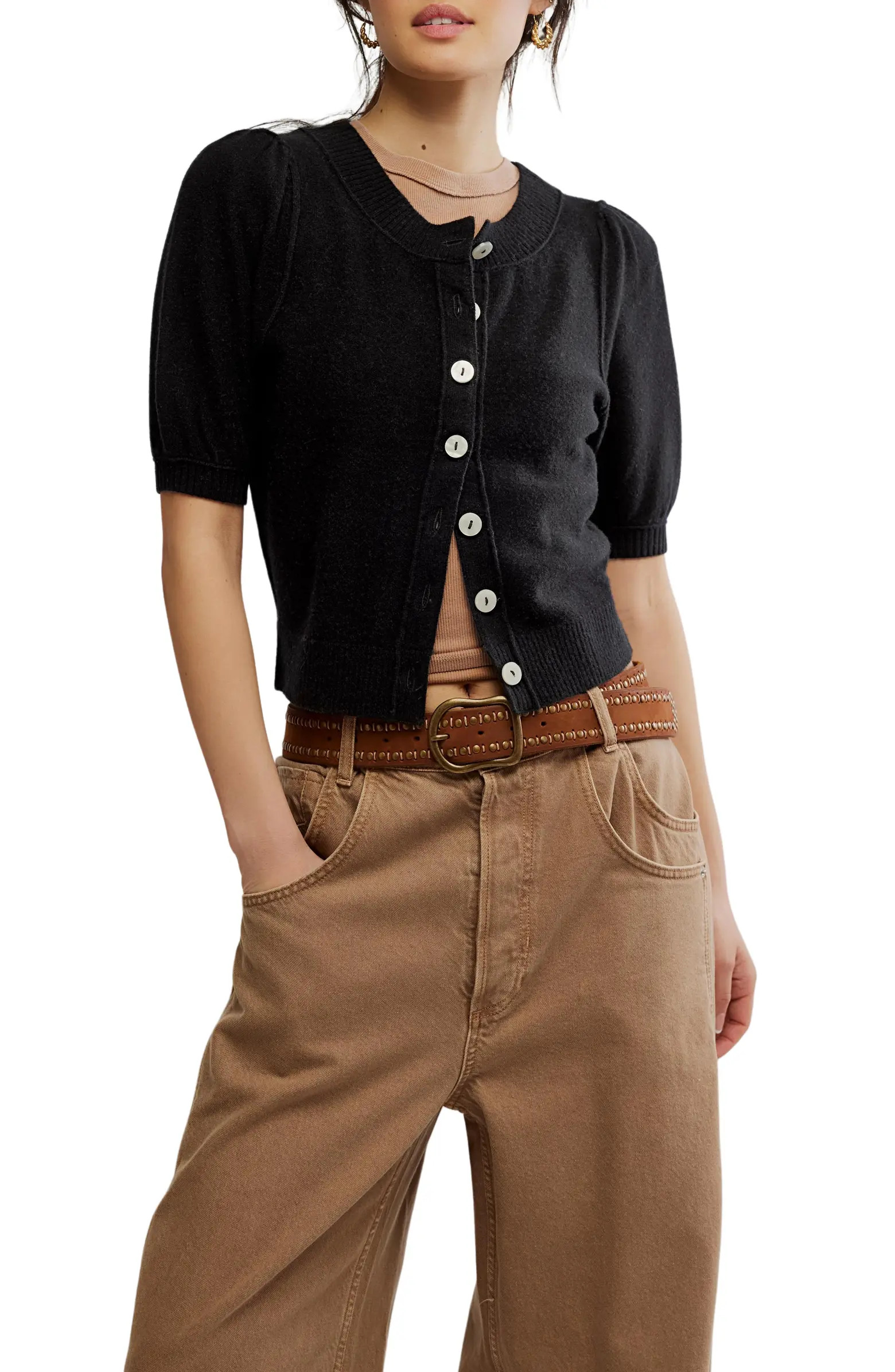 Isla Elbow Sleeve Wool & Cashmere Blend Cardigan | Nordstrom