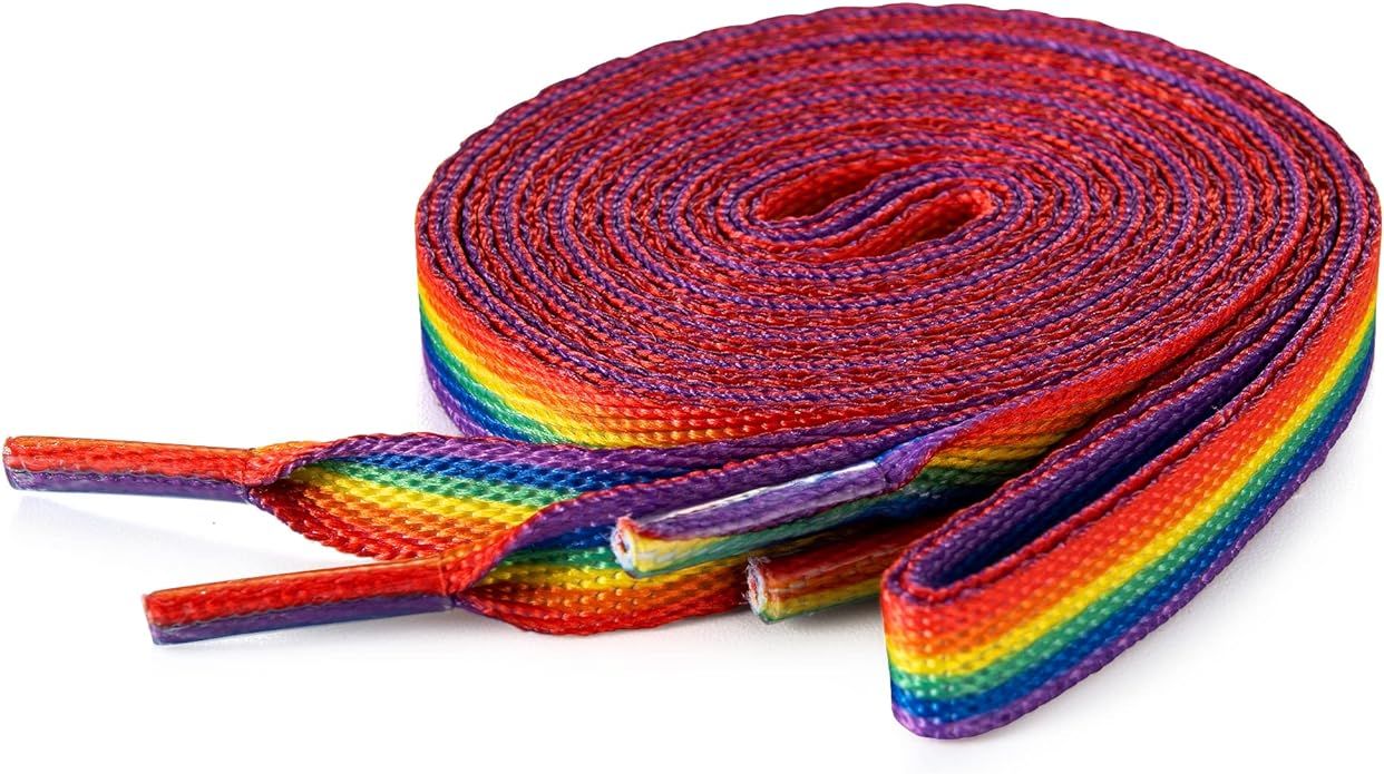 Gay Pride Rainbow Striped Shoelaces for Sneakers, Boots, Shoes and More - LGBTQ Accessories and G... | Amazon (US)